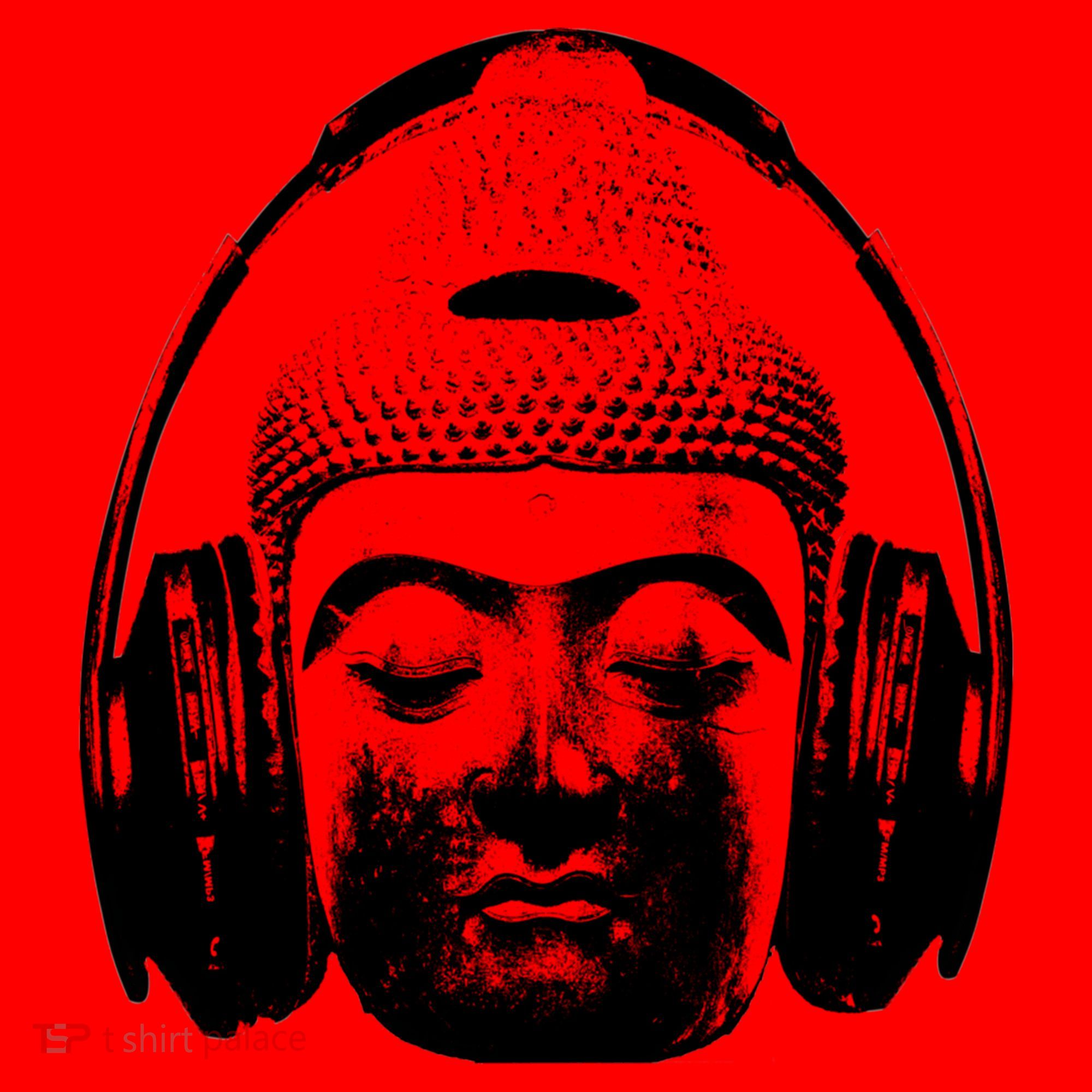 Chilling Buddha With Headphones Music Dj Great Gift Santa Hat