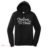 Christmas Begins With Christ Snowman Christian Religious Women's Hoodie thumb 0