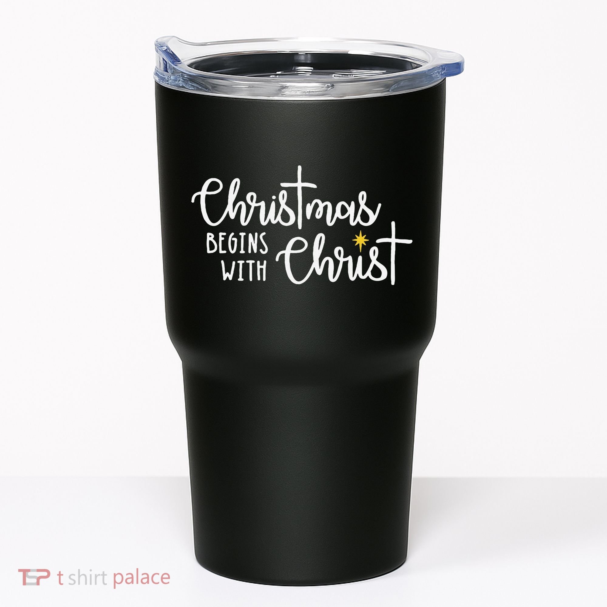Christmas Begins With Christ Snowman Christian Religious Tumbler