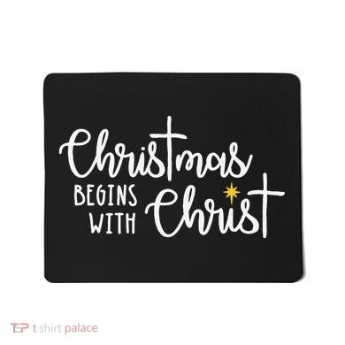Christmas Begins With Christ Snowman Christian Religious Mousepad