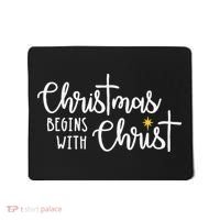 Christmas Begins With Christ Snowman Christian Religious Mousepad thumb 0