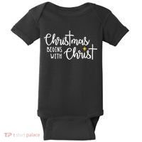 Christmas Begins With Christ Snowman Christian Religious Baby Bodysuit thumb 0