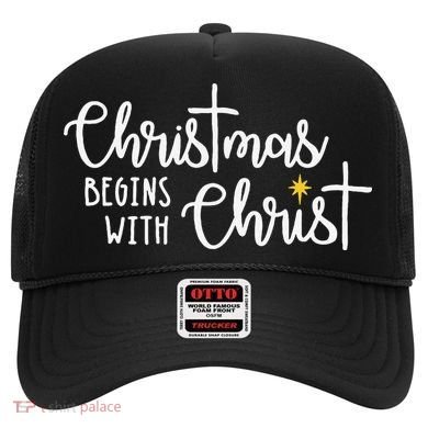 Christmas Begins With Christ Snowman Christian Religious Hat