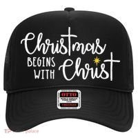 Christmas Begins With Christ Snowman Christian Religious Hat thumb 0