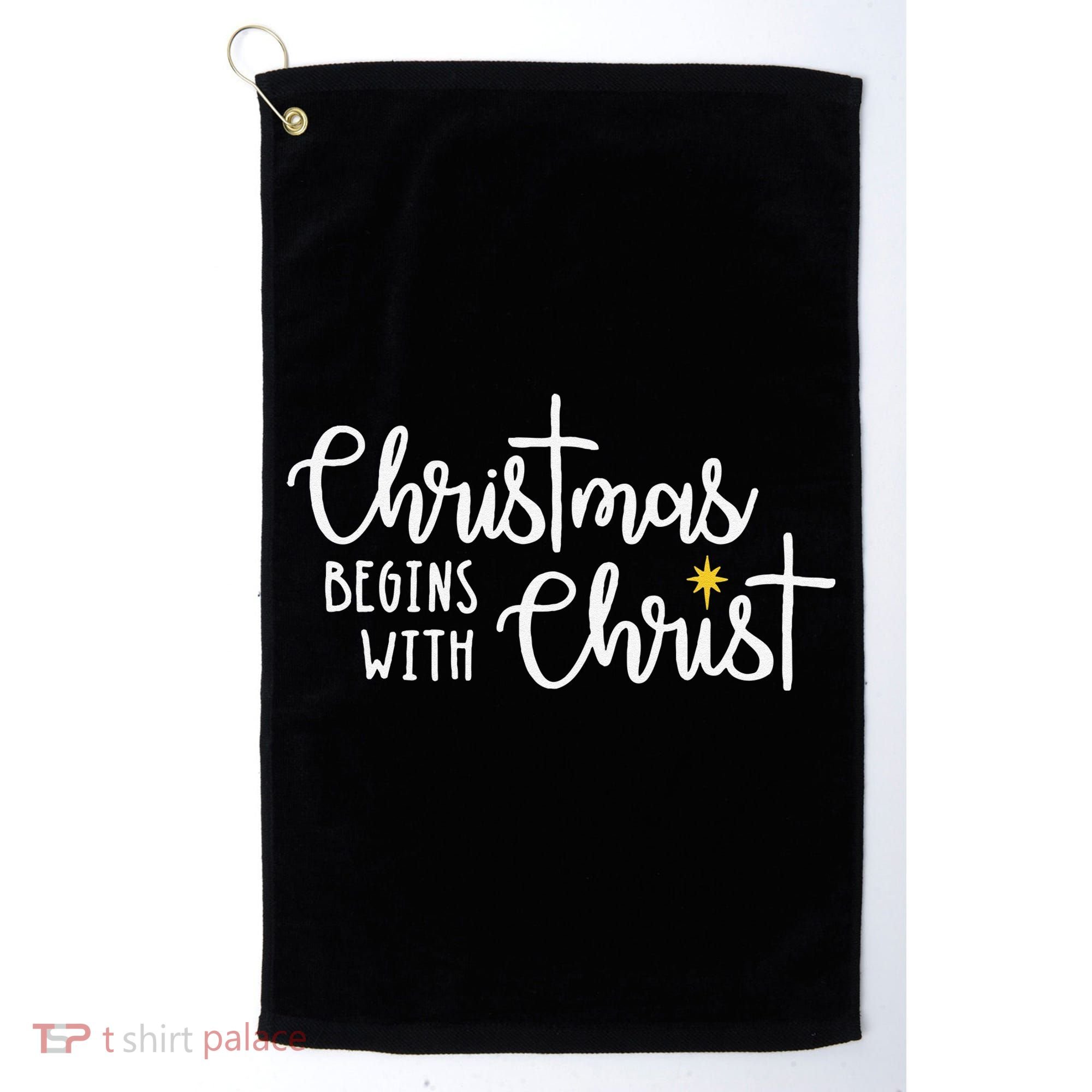 Christmas Begins With Christ Snowman Christian Religious Golf Towel