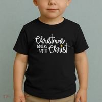 Christmas Begins With Christ Snowman Christian Religious Toddler T-Shirt thumb 2