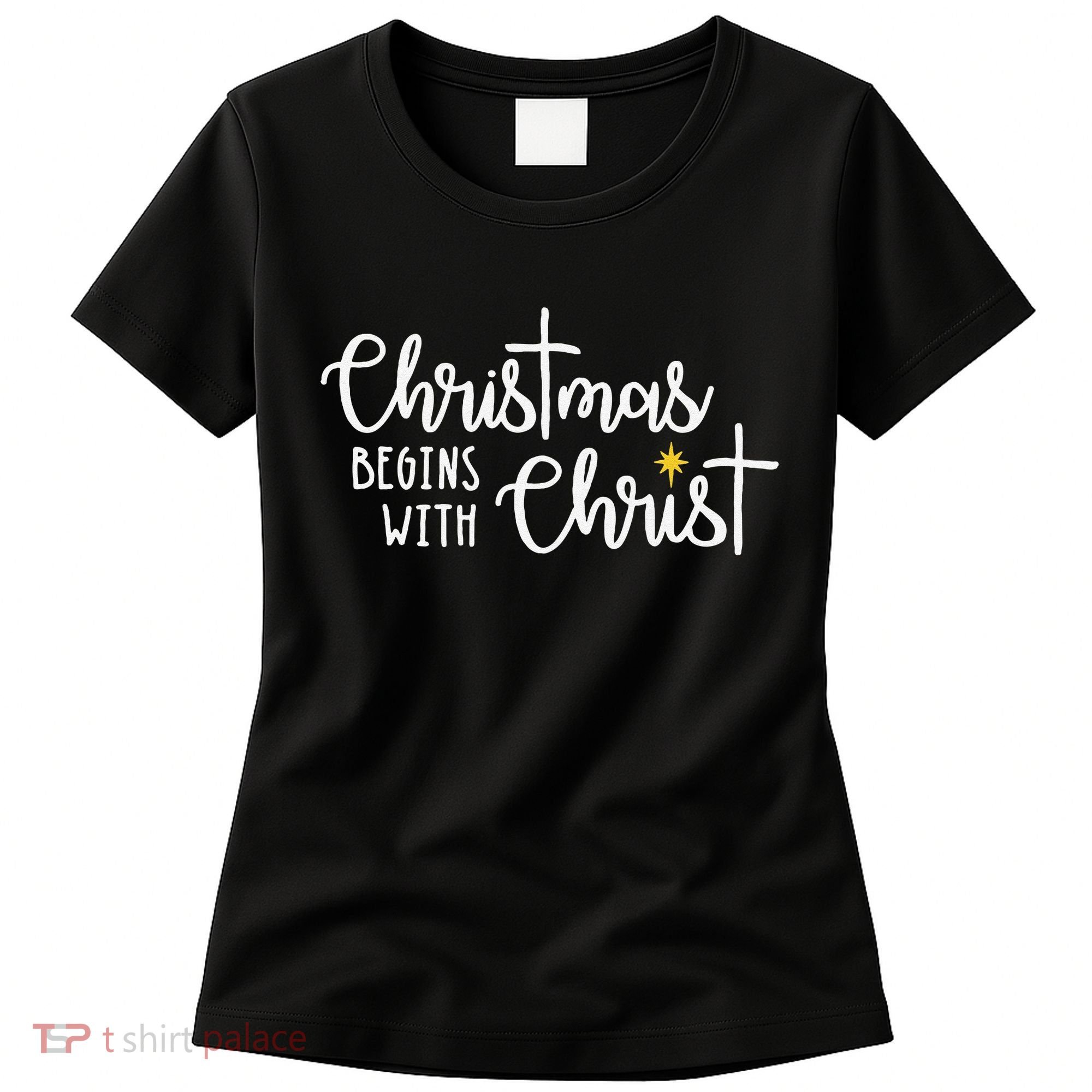 Christmas Begins With Christ Snowman Christian Religious Women's T-Shirt