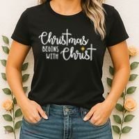 Christmas Begins With Christ Snowman Christian Religious Women's T-Shirt thumb 2