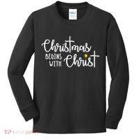 Christmas Begins With Christ Snowman Christian Religious Kids Long Sleeve Shirt thumb 0
