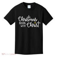 Christmas Begins With Christ Snowman Christian Religious Kids T-Shirt thumb 0