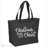 Christmas Begins With Christ Snowman Christian Religious Tote Bag thumb 2