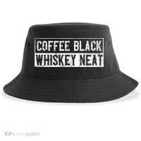 Coffee Black Whiskey Funny Neat Bourbon Whisky Scotch Sustainable Bucket Hat thumb 0