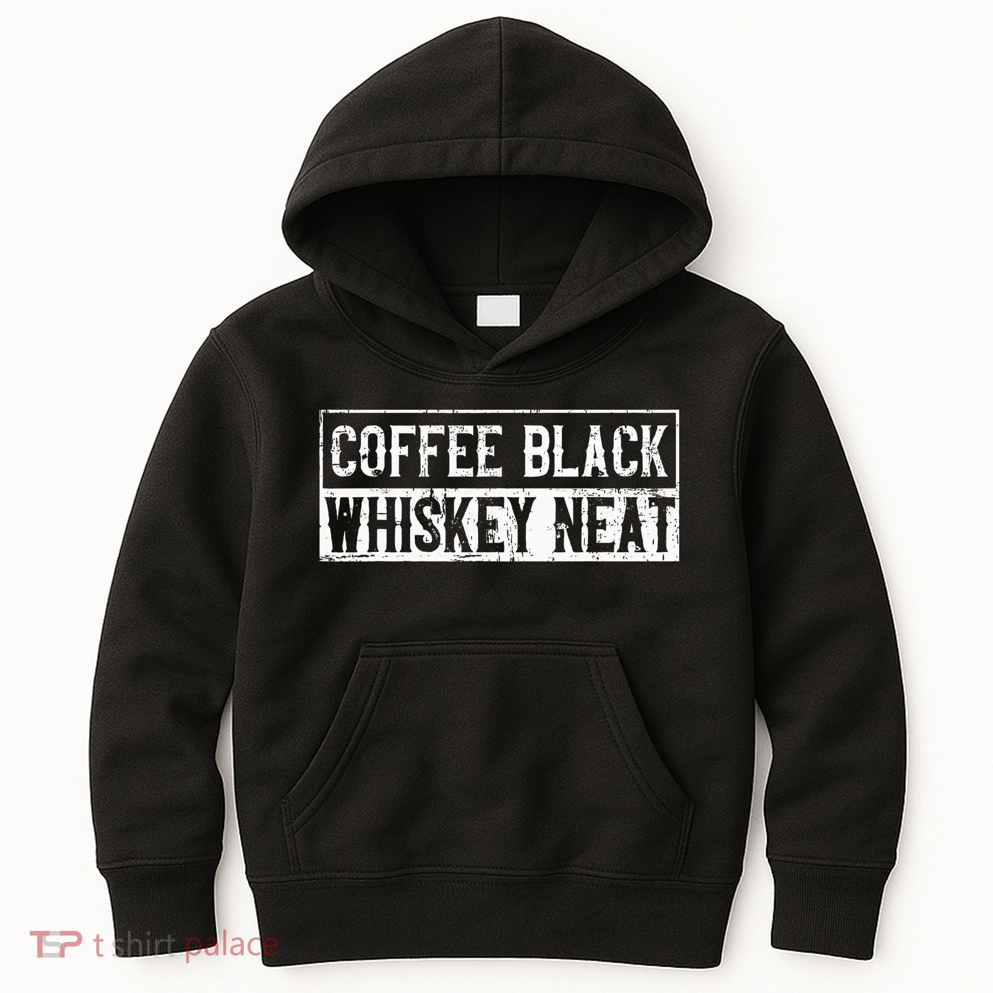 Coffee Black Whiskey Funny Neat Bourbon Whisky Scotch Kids Hoodie