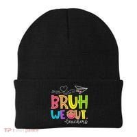 Cute Bruh We Out Teachers Last Day End Of School Year Beanie thumb 0