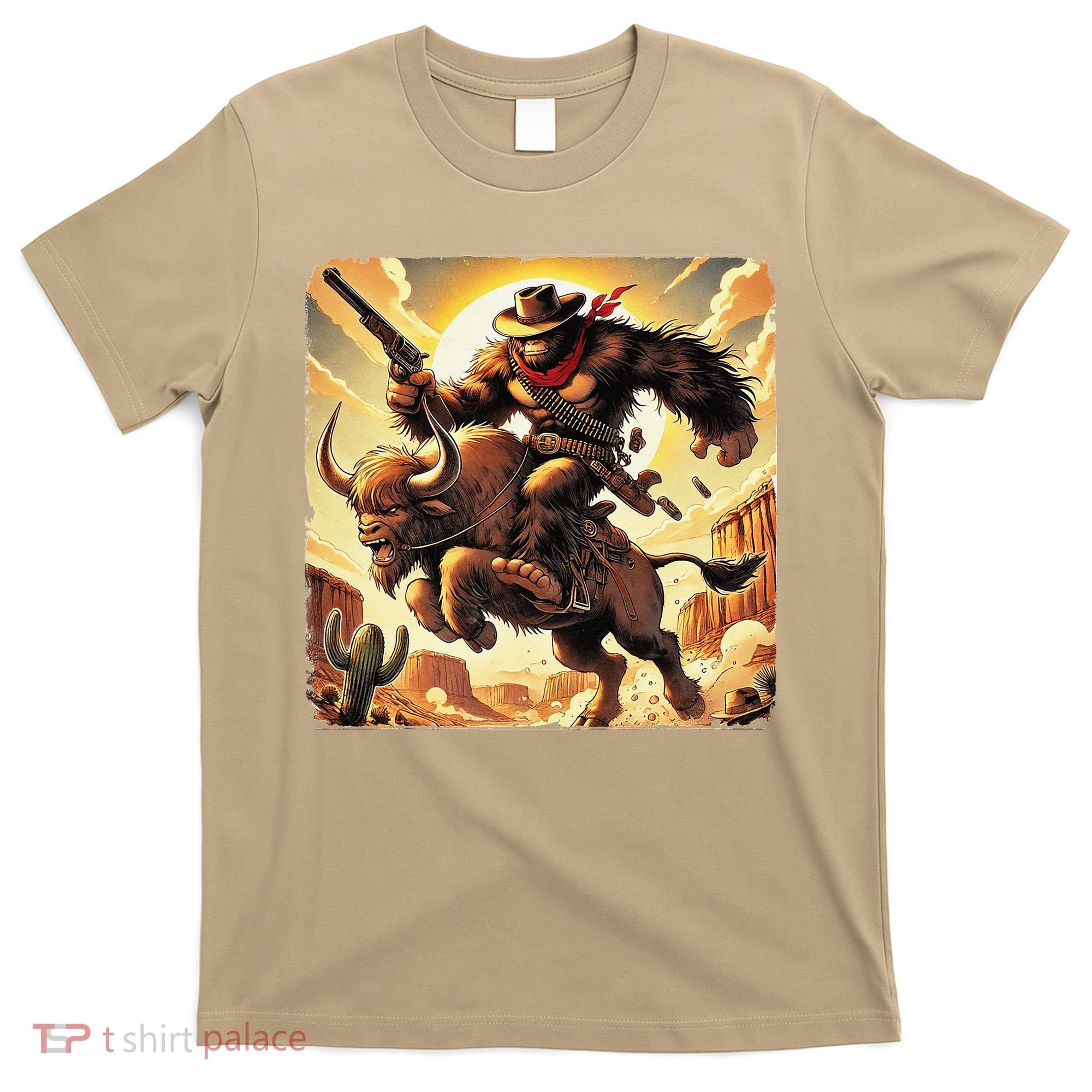 Cowboy Bigfoot Western Vintage Rodeo Graphic Poster T-Shirt