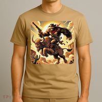 Cowboy Bigfoot Western Vintage Rodeo Graphic Poster T-Shirt thumb 3