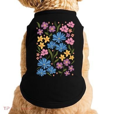 Cute Boho Wildflower Floral Pattern Doggie Tank