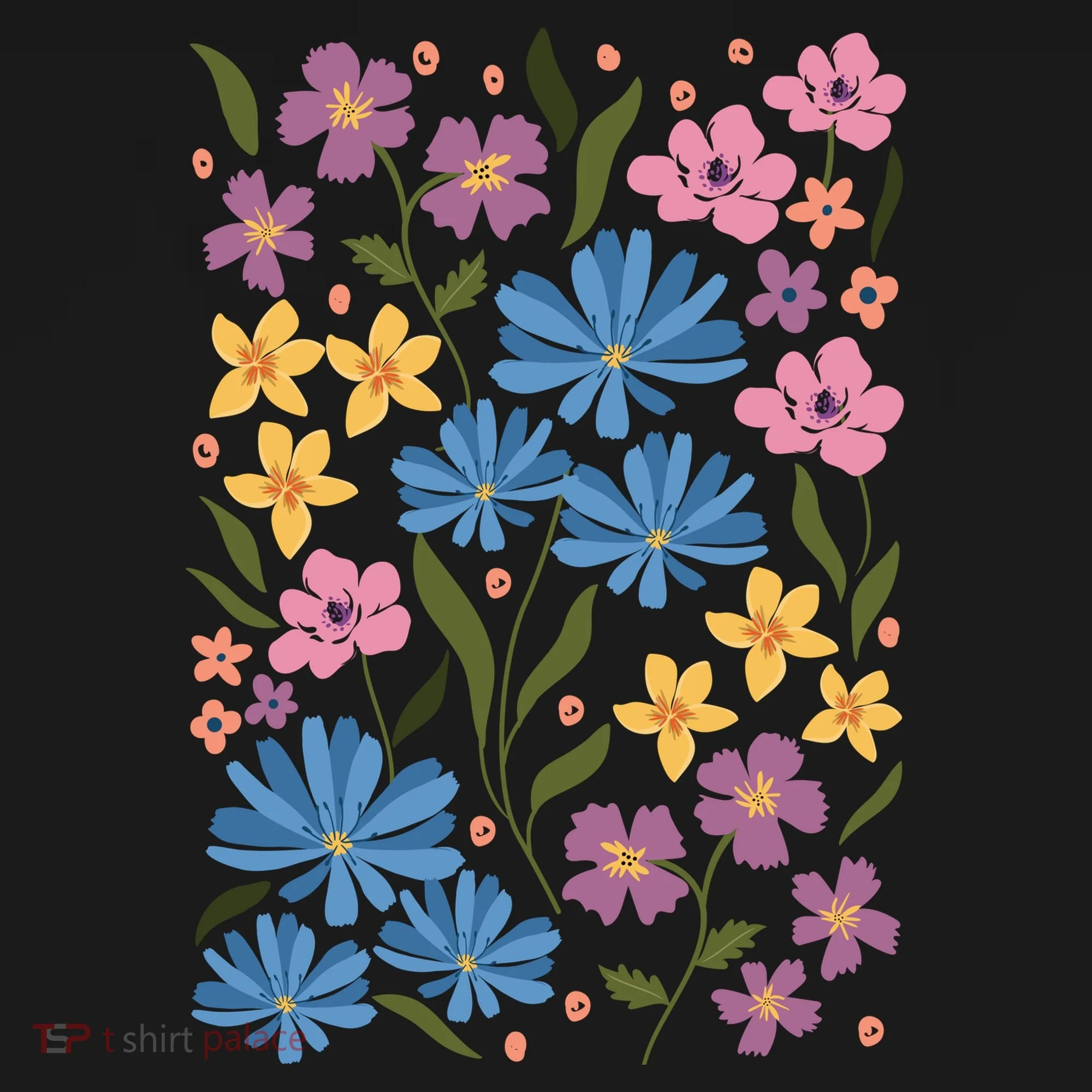 Cute Boho Wildflower Floral Pattern Doggie Tank