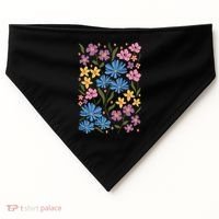 Cute Boho Wildflower Floral Pattern USA-Made Doggie Bandana thumb 0