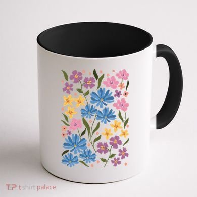 Cute Boho Wildflower Floral Pattern Coffee Mug back