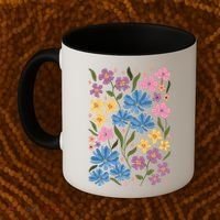 Cute Boho Wildflower Floral Pattern Coffee Mug thumb 2