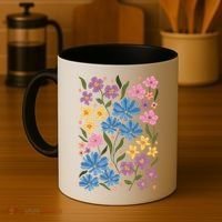 Cute Boho Wildflower Floral Pattern Coffee Mug thumb 4