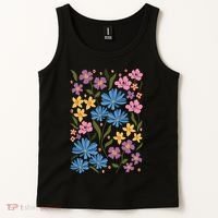 Cute Boho Wildflower Floral Pattern Tank Top thumb 2