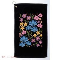 Cute Boho Wildflower Floral Pattern Golf Towel thumb 0