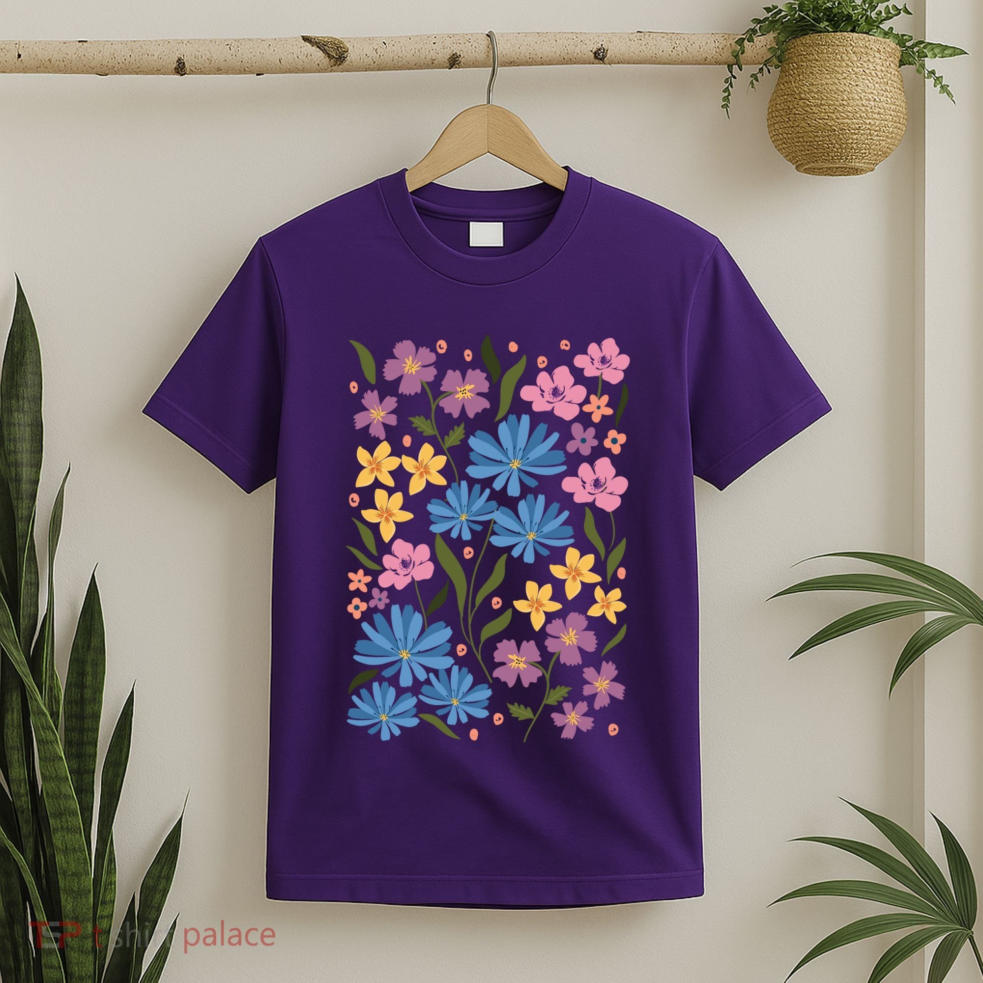 Cute Boho Wildflower Floral Pattern T-Shirt