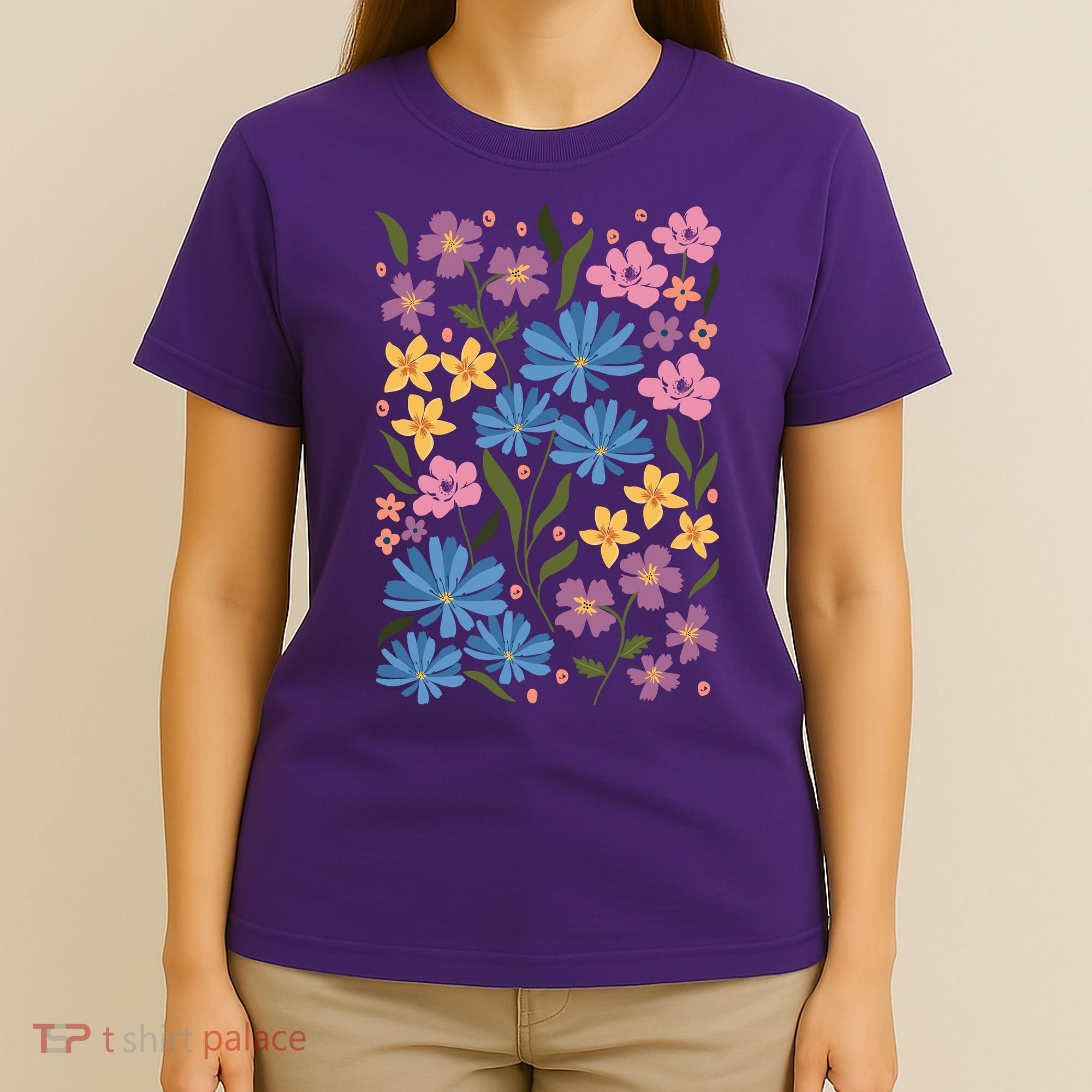 Cute Boho Wildflower Floral Pattern T-Shirt