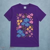 Cute Boho Wildflower Floral Pattern T-Shirt thumb 5