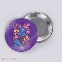 Cute Boho Wildflower Floral Pattern Button thumb 0
