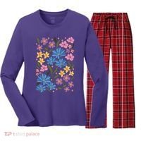 Cute Boho Wildflower Floral Pattern Women's Long Sleeve Flannel Pajama Set  thumb 0