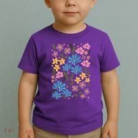 Cute Boho Wildflower Floral Pattern Toddler T-Shirt thumb 2