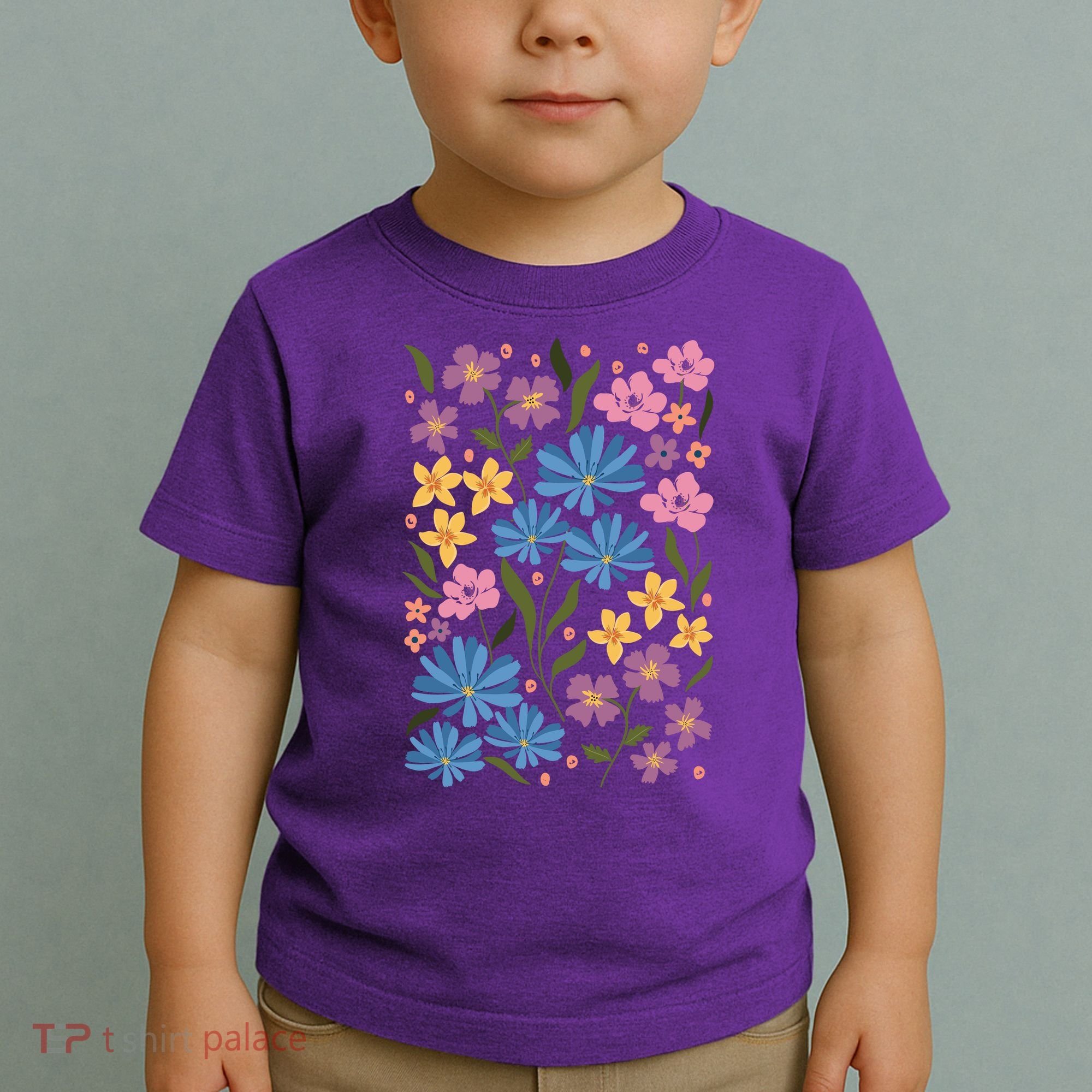 Cute Boho Wildflower Floral Pattern Toddler T-Shirt