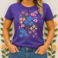 Cute Boho Wildflower Floral Pattern Women's T-Shirt thumb 2