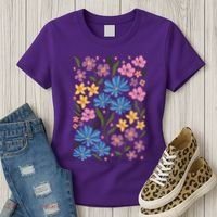Cute Boho Wildflower Floral Pattern Women's T-Shirt thumb 3