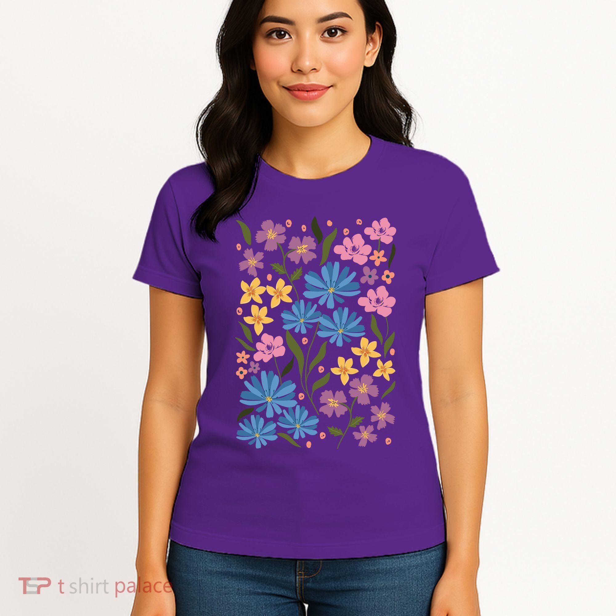 Cute Boho Wildflower Floral Pattern Women's T-Shirt