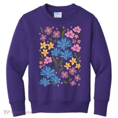 Cute Boho Wildflower Floral Pattern Kids Sweatshirt