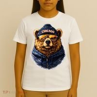 Cool Bear With Beanie Sunglasses Vintage Chicago T-Shirt thumb 4