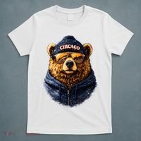 Cool Bear With Beanie Sunglasses Vintage Chicago T-Shirt thumb 5