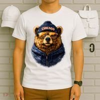 Cool Bear With Beanie Sunglasses Vintage Chicago T-Shirt thumb 6