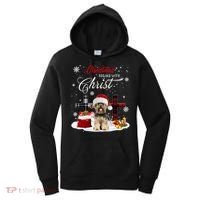 Christmas Begins With Christ Yorkie Christmas Cross Cute Gift Women's Hoodie thumb 0