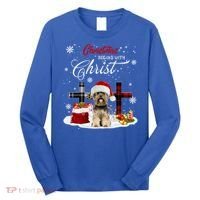 Christmas Begins With Christ Yorkie Christmas Cross Cute Gift Long Sleeve Shirt thumb 0