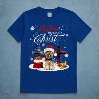 Christmas Begins With Christ Yorkie Christmas Cross Cute Gift T-Shirt thumb 5