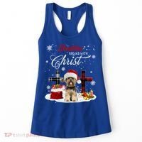 Christmas Begins With Christ Yorkie Christmas Cross Cute Gift Women's Tank Top thumb 0