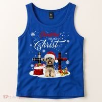 Christmas Begins With Christ Yorkie Christmas Cross Cute Gift Tank Top thumb 2