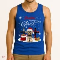 Christmas Begins With Christ Yorkie Christmas Cross Cute Gift Tank Top thumb 3
