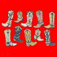 Cowgirl Boots Western Santa Hat thumb 1