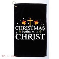 Christmas Begins With Christ Golf Towel thumb 0